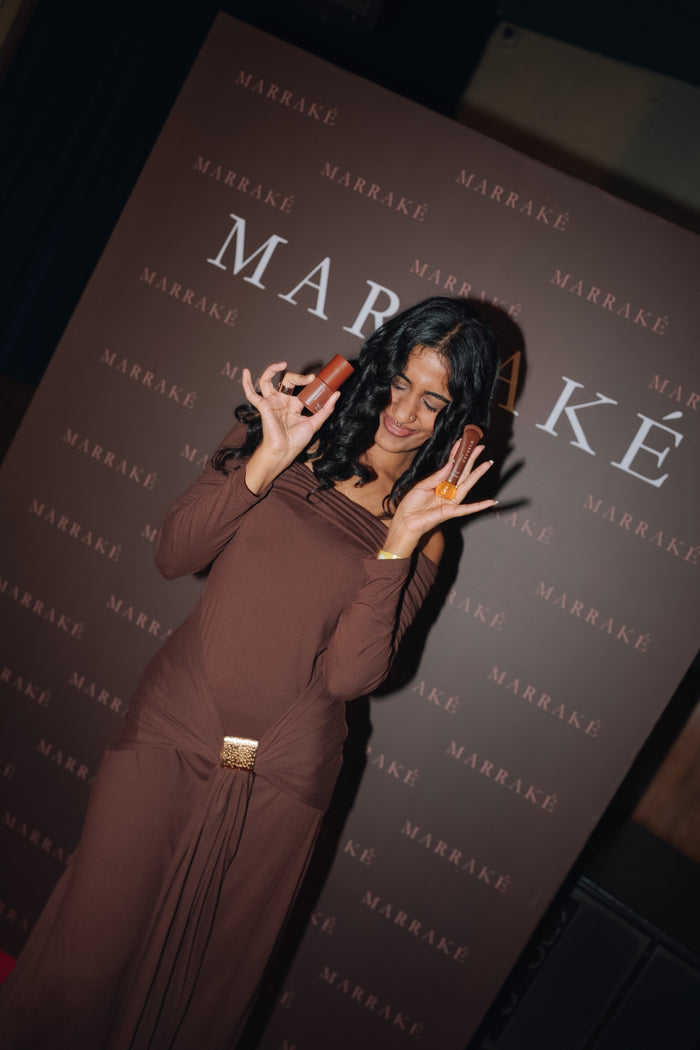A guest holding Marraké products at a Marraké event